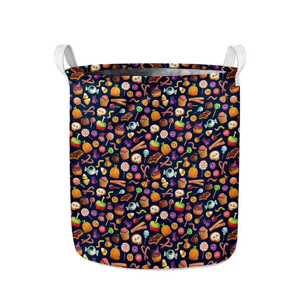 Halloween Candy Pattern Print Collapsible Laundry Basket