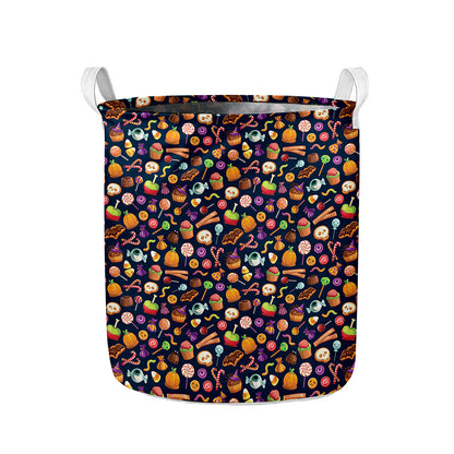 Halloween Candy Pattern Print Collapsible Laundry Basket