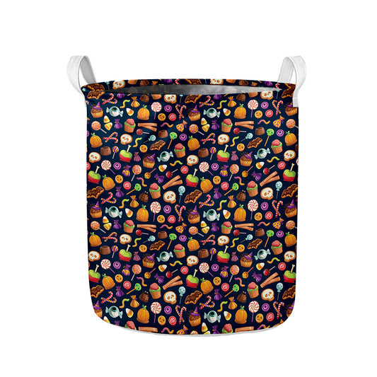 Halloween Candy Pattern Print Collapsible Laundry Basket