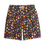 Halloween Candy Pattern Print Cotton Shorts