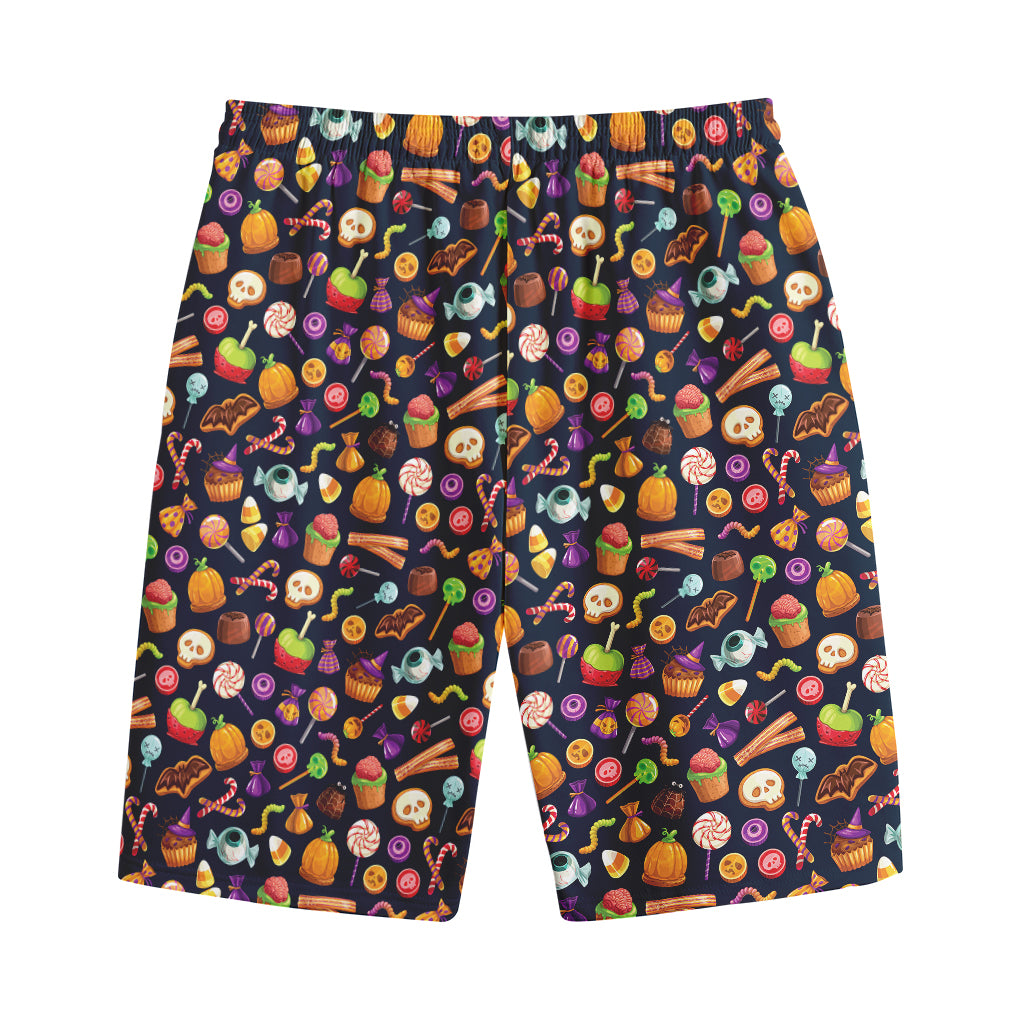 Halloween Candy Pattern Print Cotton Shorts
