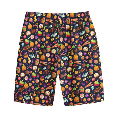 Halloween Candy Pattern Print Cotton Shorts