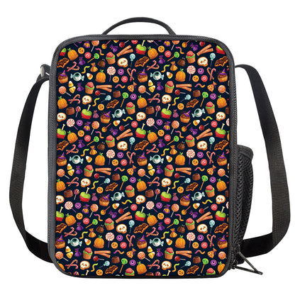 Halloween Candy Pattern Print Crossbody Lunch Bag