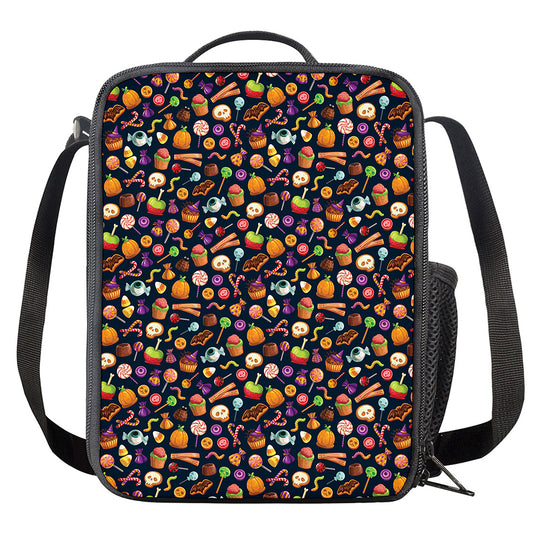 Halloween Candy Pattern Print Crossbody Lunch Bag