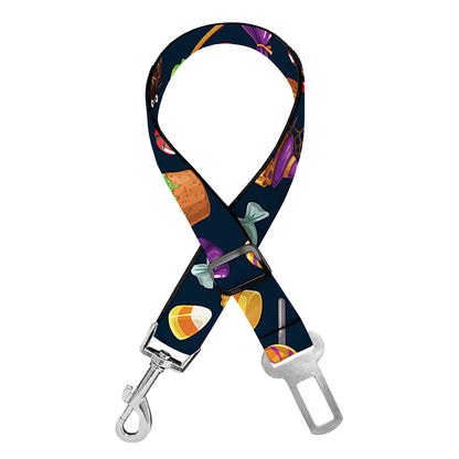 Halloween Candy Pattern Print Dog Seat Belt