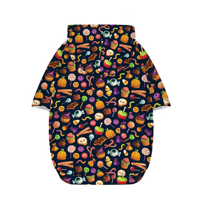 Halloween Candy Pattern Print Dog Zip Up Hoodie
