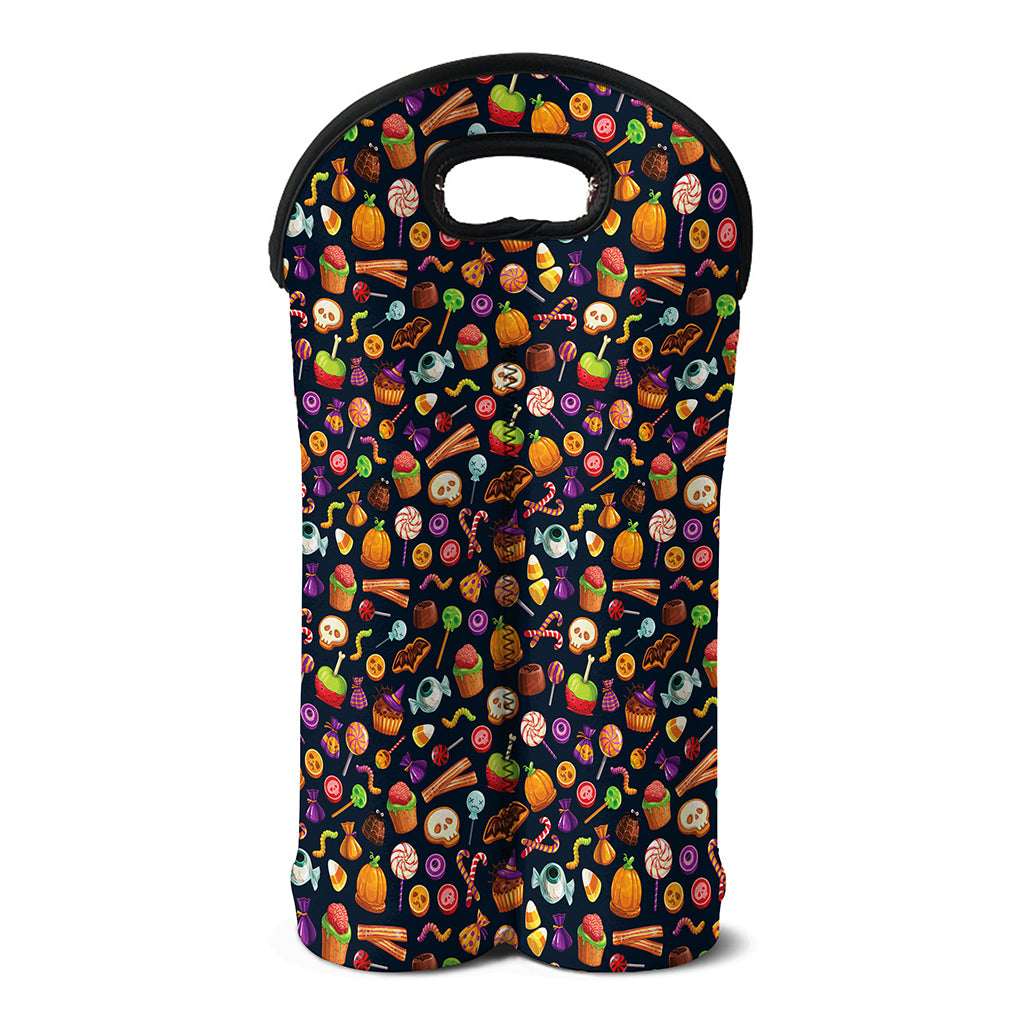 Halloween Candy Pattern Print Double Neoprene Wine Tote