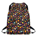 Halloween Candy Pattern Print Drawstring Backpack