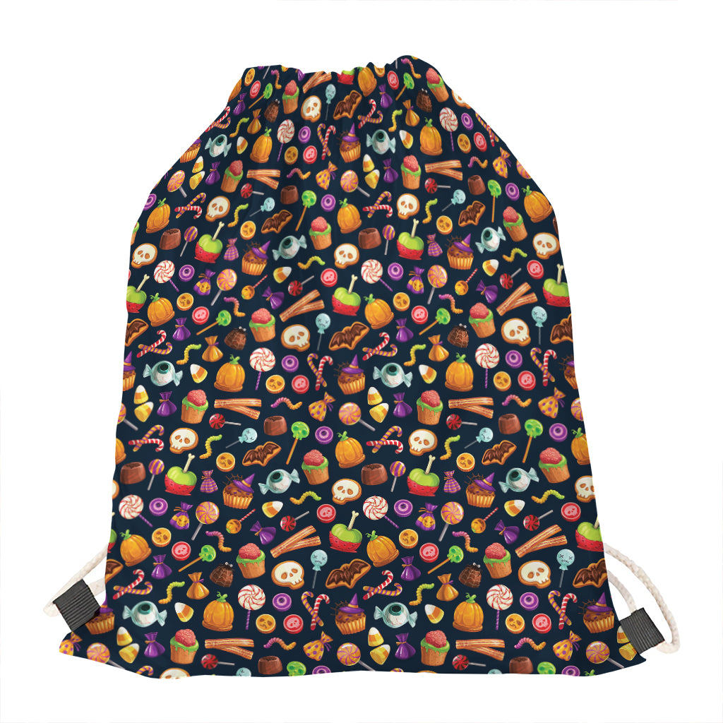 Halloween Candy Pattern Print Drawstring Bag
