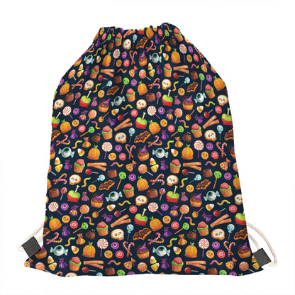Halloween Candy Pattern Print Drawstring Bag