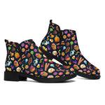 Halloween Candy Pattern Print Flat Ankle Boots