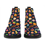 Halloween Candy Pattern Print Flat Ankle Boots