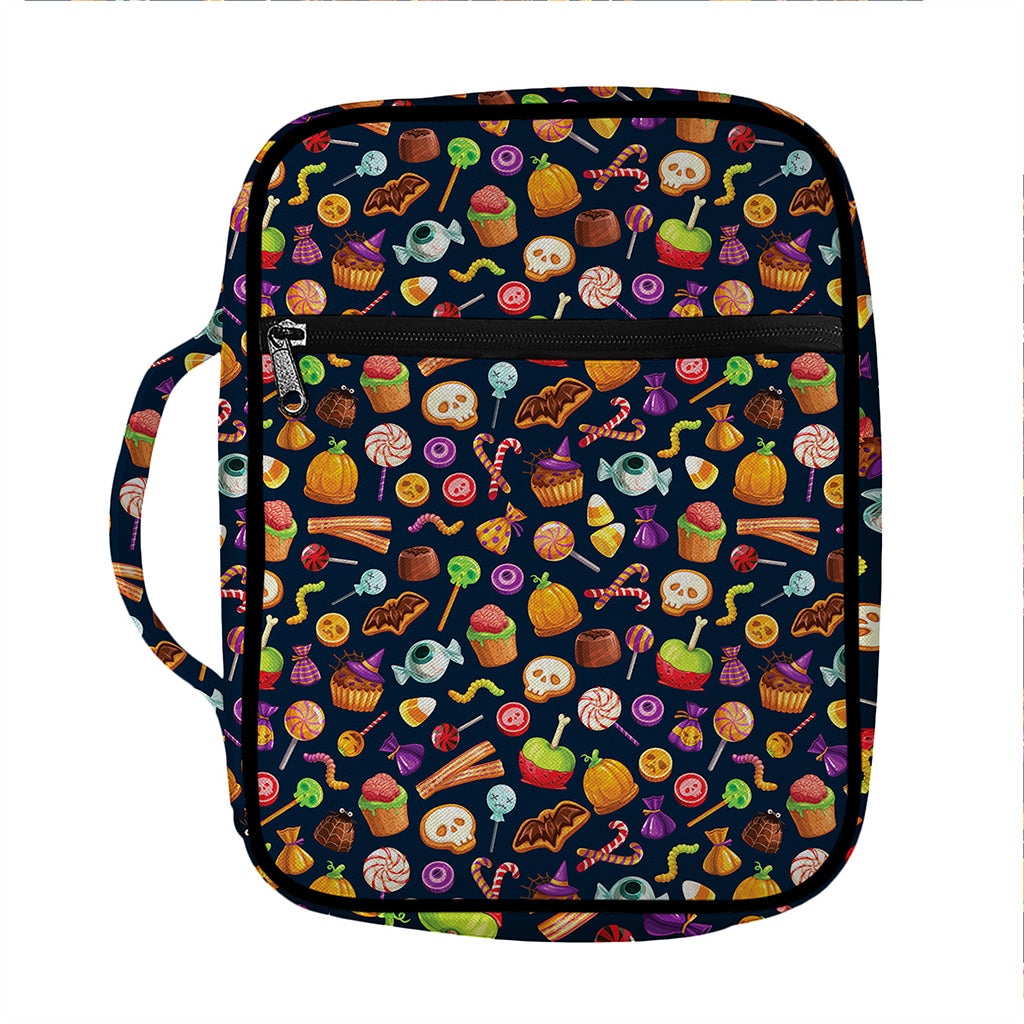 Halloween Candy Pattern Print Front Pocket Bible Bag