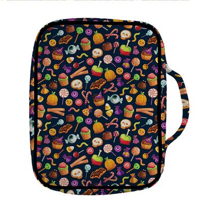 Halloween Candy Pattern Print Front Pocket Bible Bag
