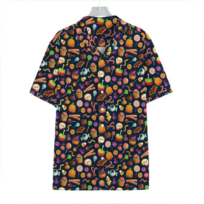 Halloween Candy Pattern Print Hawaiian Shirt