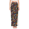 Halloween Candy Pattern Print High Slit Maxi Skirt