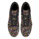 Halloween Candy Pattern Print High Top Leather Sneakers