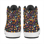 Halloween Candy Pattern Print High Top Leather Sneakers