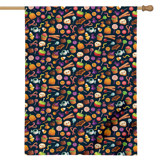 Halloween Candy Pattern Print House Flag