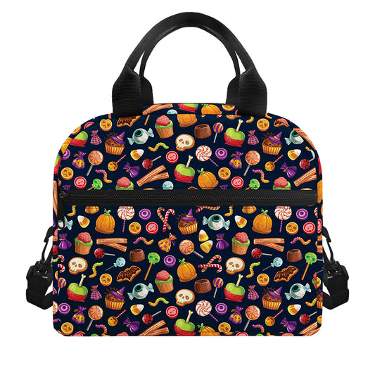 Halloween Candy Pattern Print Insulated Lunch Bag