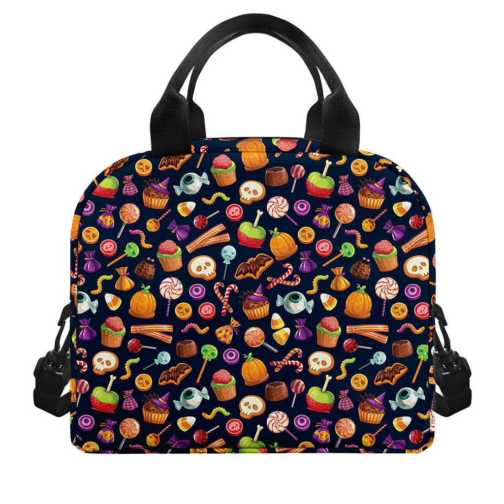 Halloween Candy Pattern Print Insulated Lunch Bag