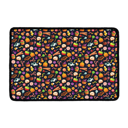 Halloween Candy Pattern Print Kitchen Mat