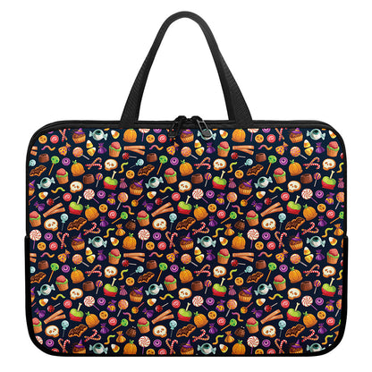 Halloween Candy Pattern Print Laptop Sleeve With Handle