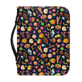 Halloween Candy Pattern Print Leather Bible Cover