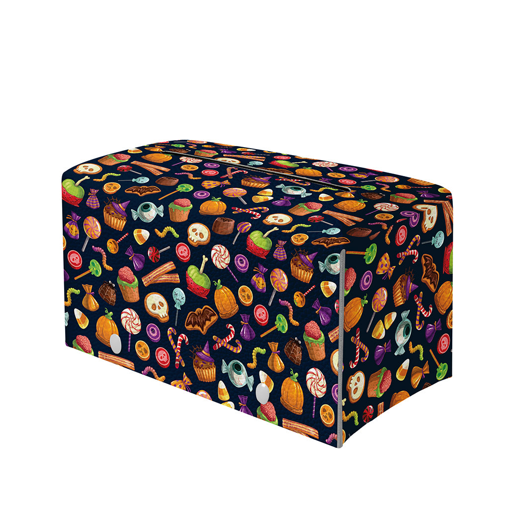 Halloween Candy Pattern Print Leather Tissue Box Cover