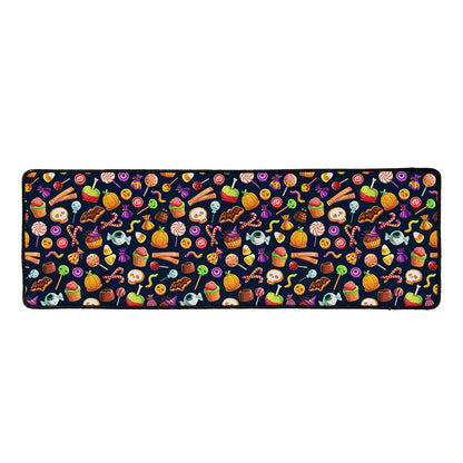 Halloween Candy Pattern Print Long Kitchen Mat