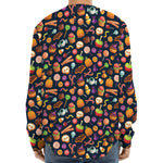 Halloween Candy Pattern Print Long Sleeve Baseball Jersey