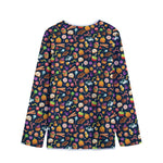 Halloween Candy Pattern Print Long Sleeve Short Coat