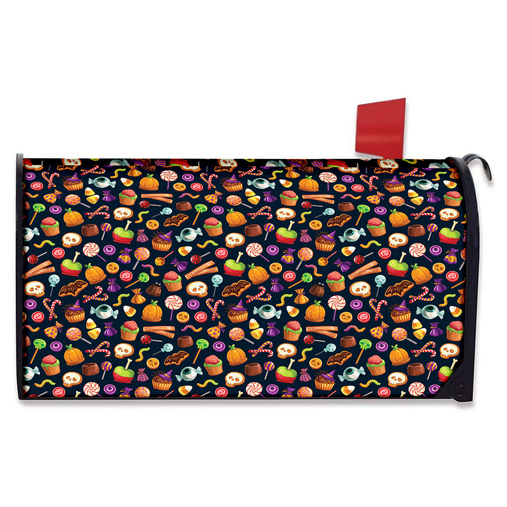 Halloween Candy Pattern Print Mailbox Cover