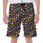 Halloween Candy Pattern Print Men's Beach Shorts