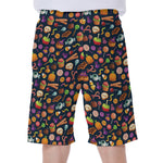 Halloween Candy Pattern Print Men's Beach Shorts
