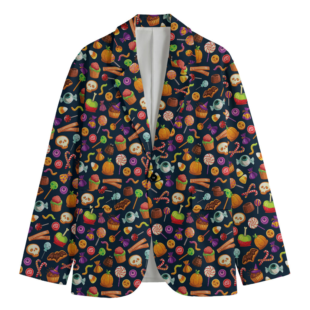 Halloween Candy Pattern Print Men's Blazer