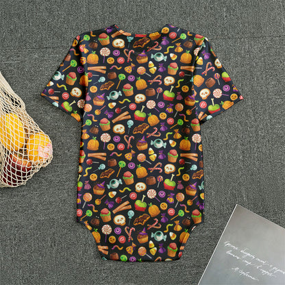 Halloween Candy Pattern Print Men's Bodysuit