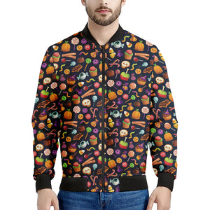 Halloween Candy Pattern Print Men's Bomber Jacket