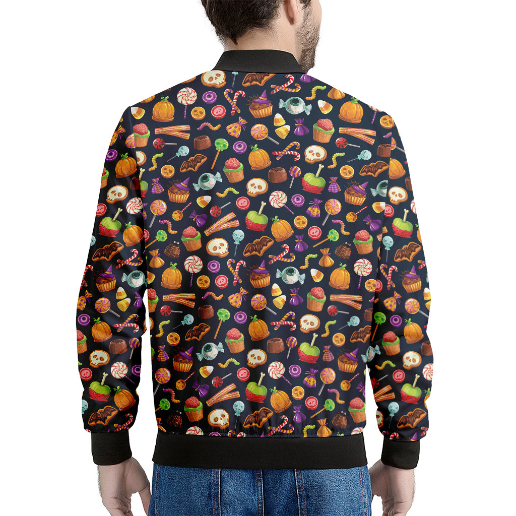 Halloween Candy Pattern Print Men's Bomber Jacket