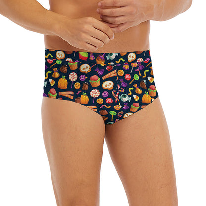 Halloween Candy Pattern Print Men's Briefs