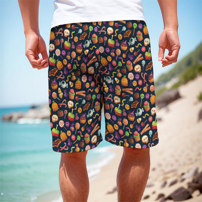 Halloween Candy Pattern Print Men's Cargo Shorts