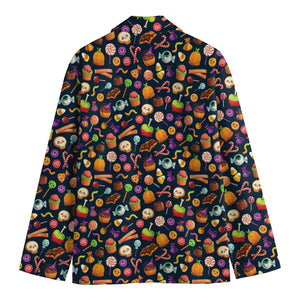 Halloween Candy Pattern Print Men's Cotton Blazer