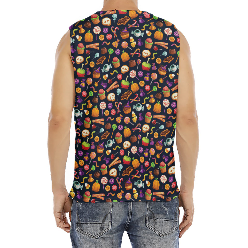 Halloween Candy Pattern Print Men's Fitness Tank Top