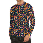 Halloween Candy Pattern Print Men's Long Sleeve Rash Guard