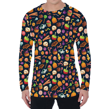 Halloween Candy Pattern Print Men's Long Sleeve T-Shirt