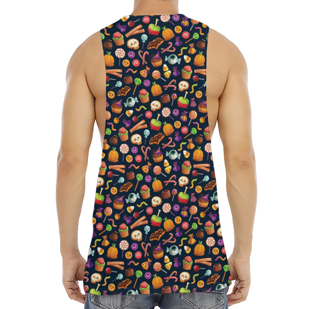 Halloween Candy Pattern Print Men's Muscle Tank Top