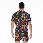 Halloween Candy Pattern Print Men's Rompers