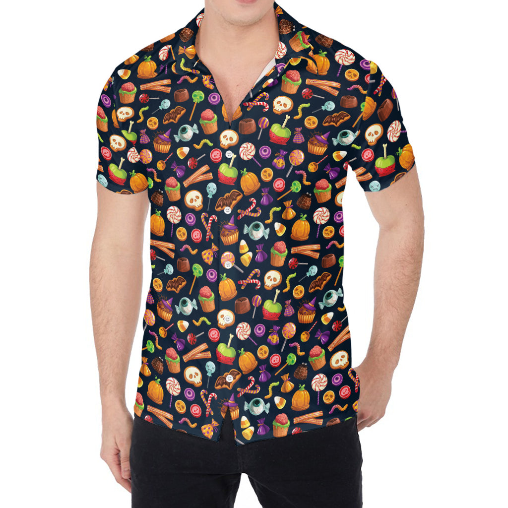 Halloween Candy Pattern Print Men's Shirt