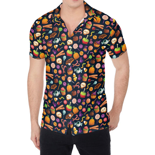 Halloween Candy Pattern Print Men's Shirt