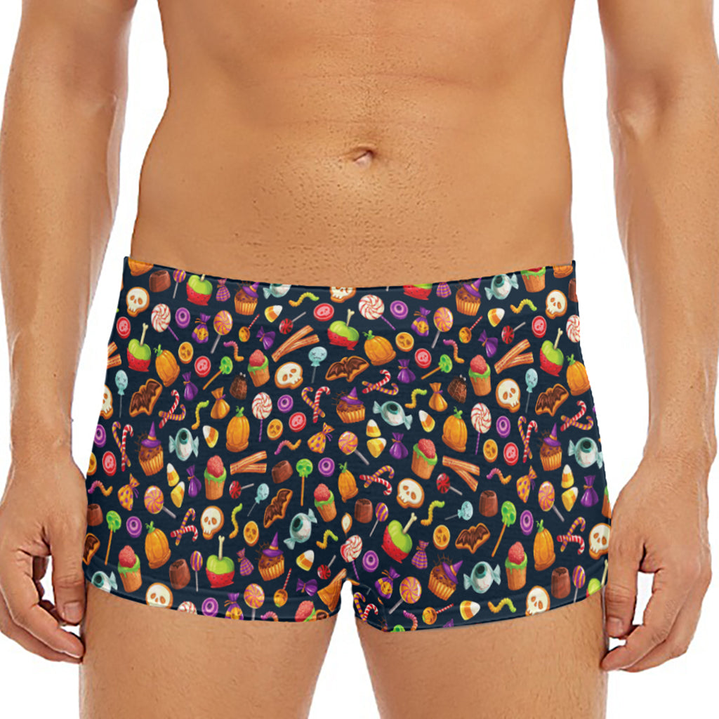 Halloween Candy Pattern Print Men's Short Boxer Briefs